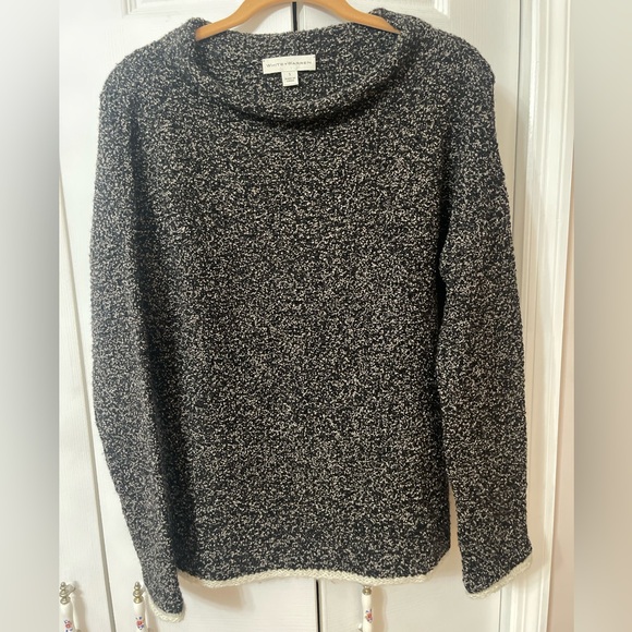 White + Warren Black & White Cowl Neck Sweater Long Sleeve Size S Pre-loved - Picture 1 of 8
